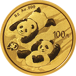 8g China Panda Gold, verschiedene Prägejahre