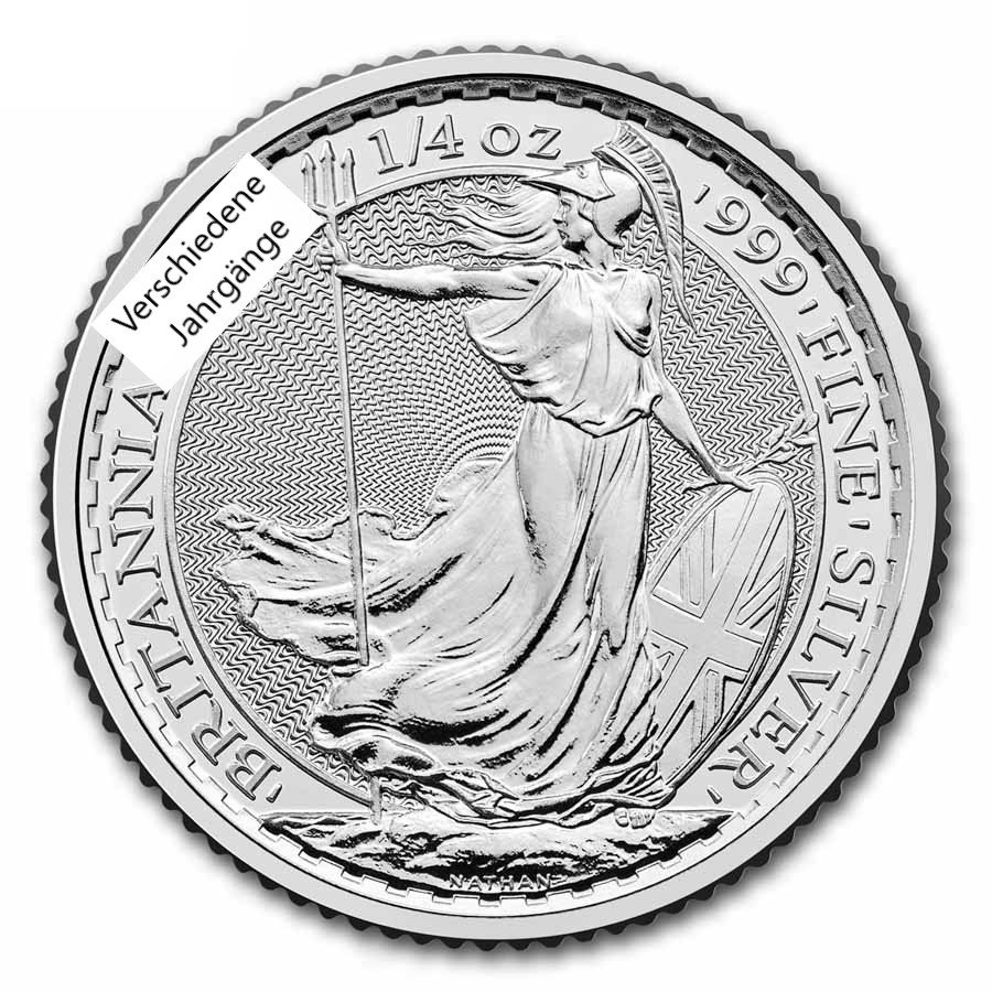 1/4 Unze Britannia Silber, verschiedene Jahrgänge