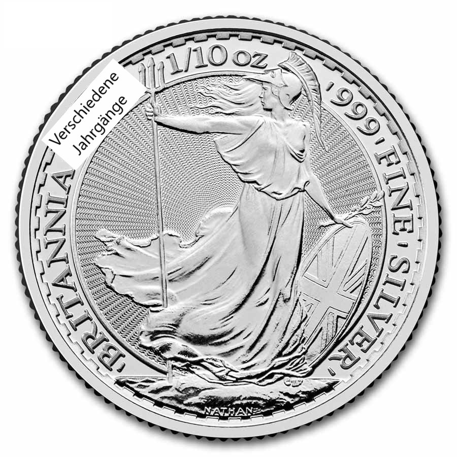 1/10 Unze Britannia Silber, verschiedene Jahrgänge